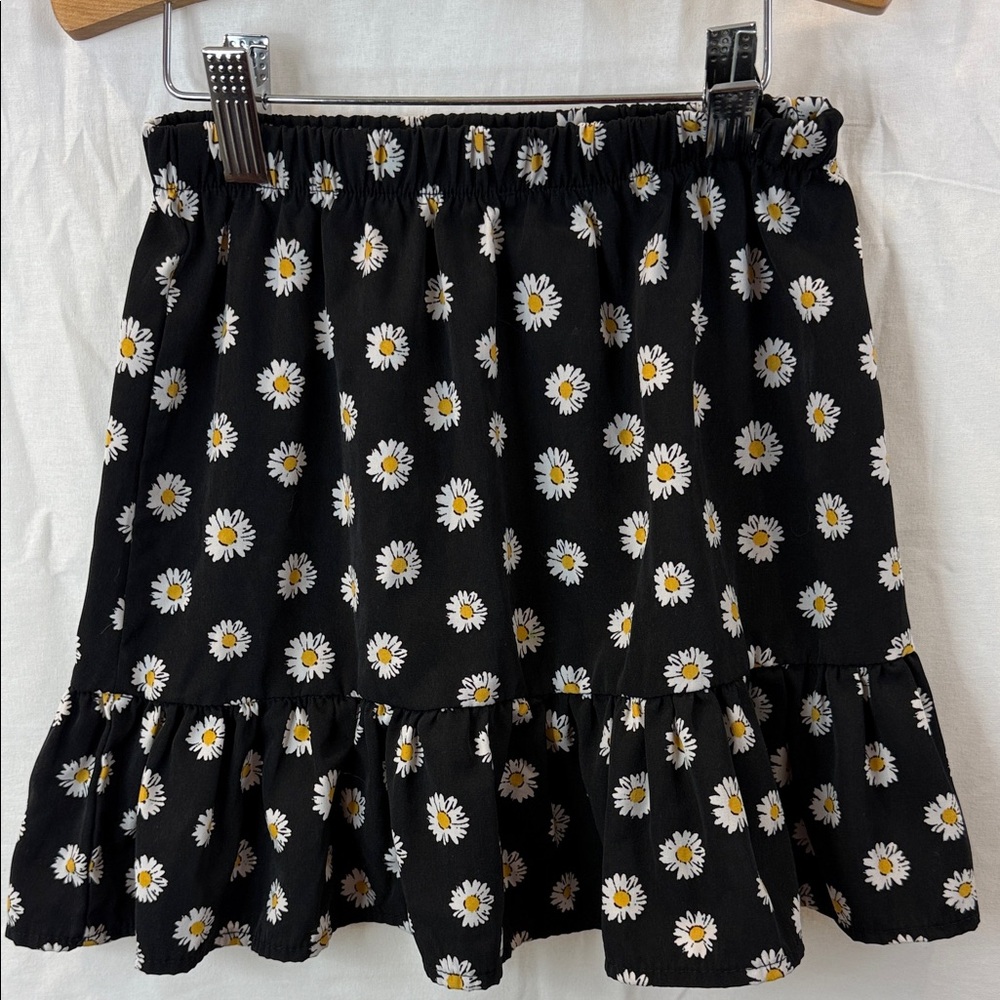 Daisy Delight Black Kids Skirt